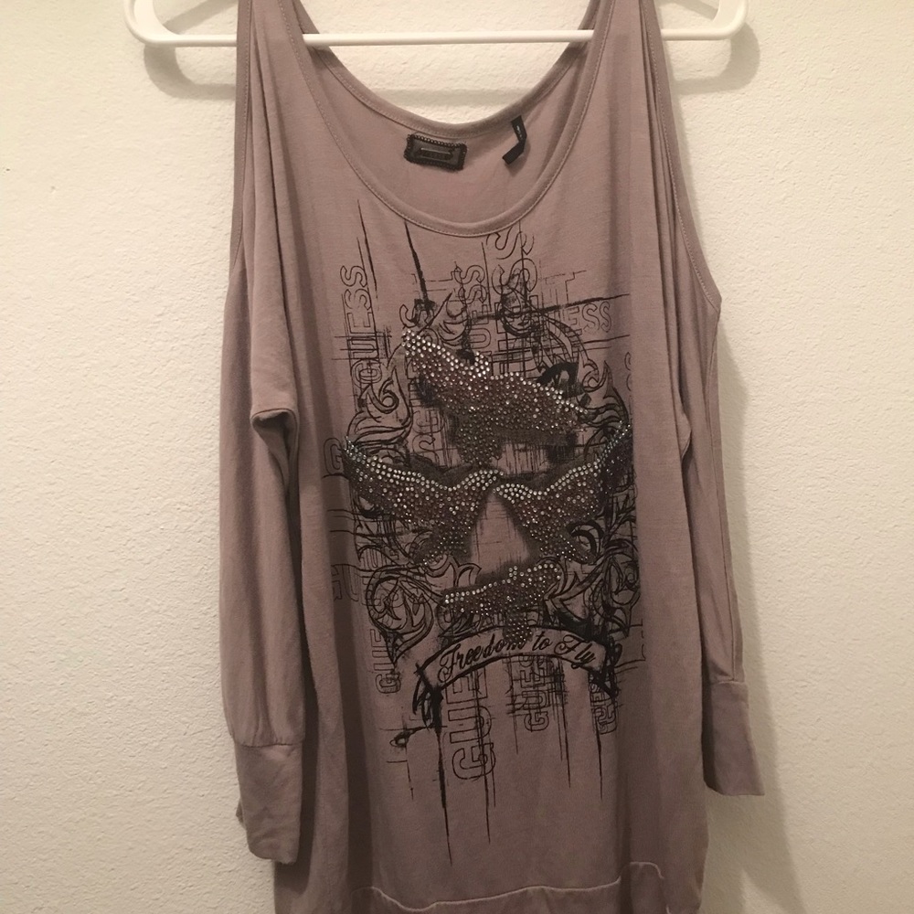 Guess new long sleeve sparkly shirt